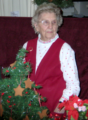 Annie May at the Christmas Crafts Table