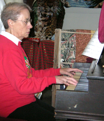 Connie at the Piano throughout the Day